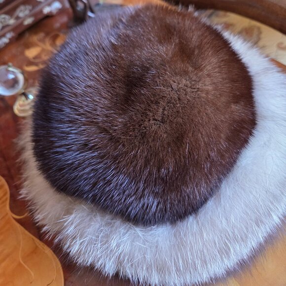 Stunning Real Fur Hat Mink & Crystal Fox - Picture 1 of 11